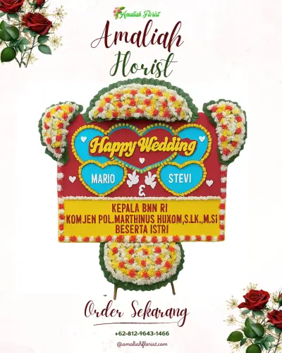 Karangan Papan Bunga Pernikahan di Sindangbarang